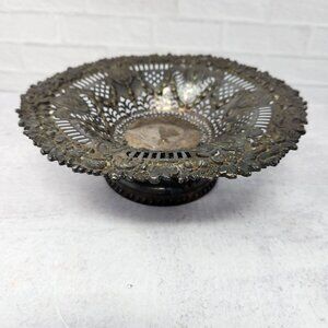 Antique‎ 19th Century Old Sheffield Silver Plate Tazza / Compote Ornate Bowl